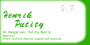 henrik putity business card